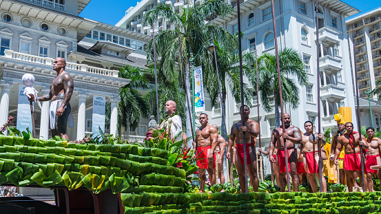 Honolulu, USA - June 11, 2016: Honolulu, HI,  2016  - The  Annual King Kamehameha Day Parade