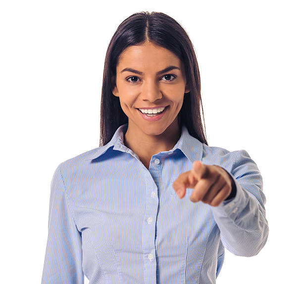 Beautiful young business lady stock photo