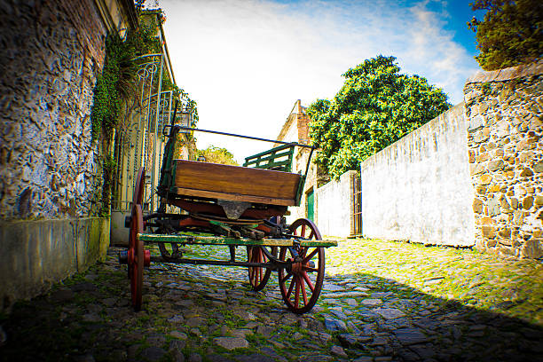 istock Very Old Wagon on Stone Street 616121550