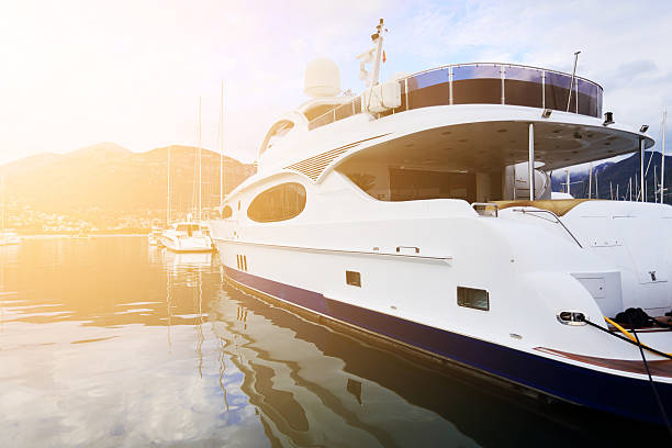 istock White luxury yacht in marina 616125724