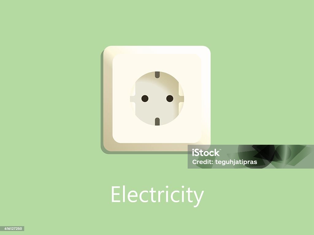 Plug Socket Text Electricity Socket Plug On Green Background With Text Stock ...