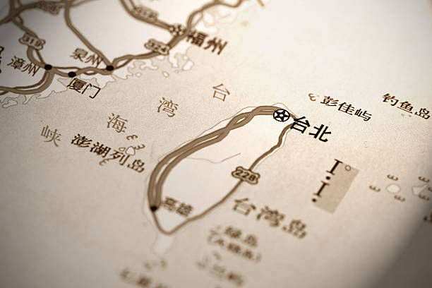 istock Taiwan and Taipei on Map 616131724