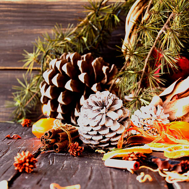 istock Christmas decoration with fir branches 616135174