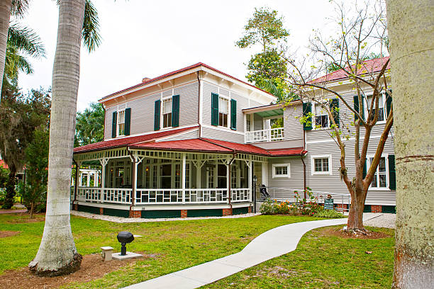 fort myers florida, thomas edison und henry ford winter estates. - thomas alva edison museum stock-fotos und bilder