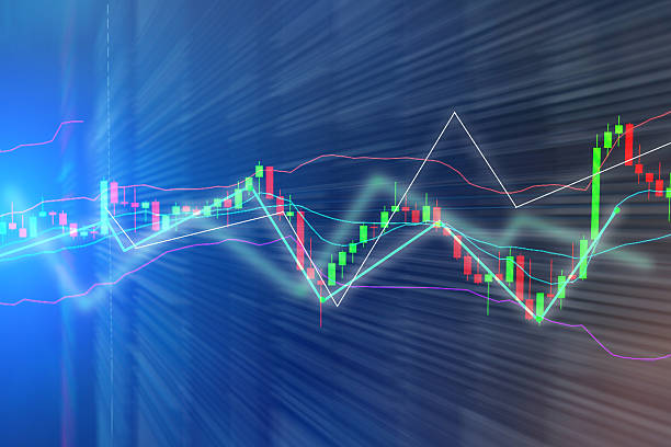 istock Stock market chart, graph on blue backgroundStock market chart, 616135818