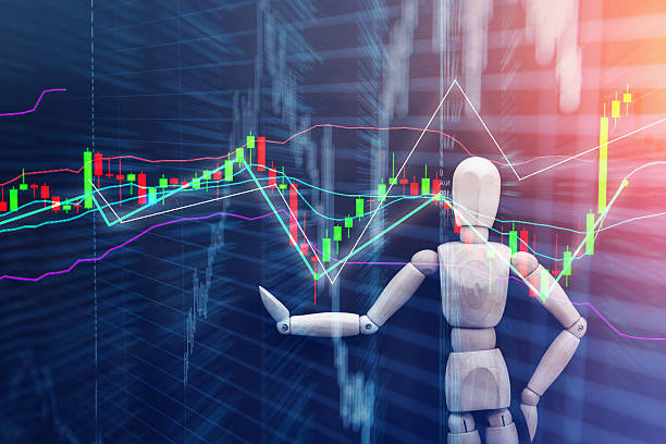 istock woodman and stock chart background 616135898