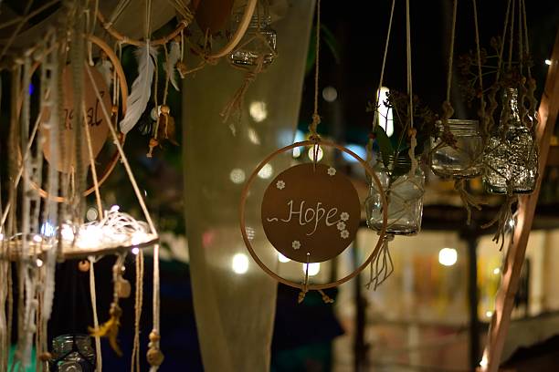 istock Round hanging decorative piece with message of hope 616224908