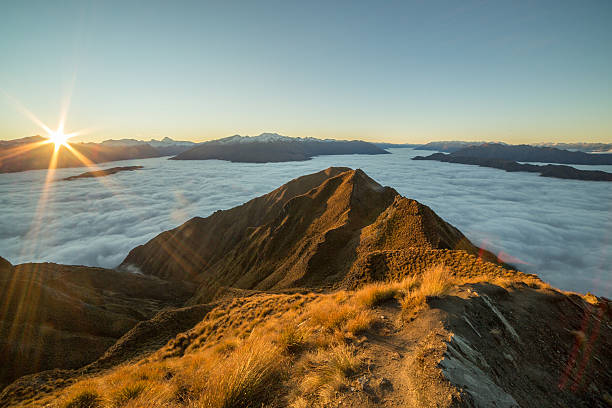 istock Sunset over the clouds, mountain landscape 616227322