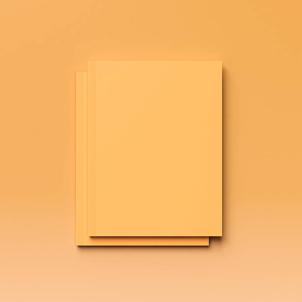 istock Blank magazine on orange background. 3D illustration 616227476
