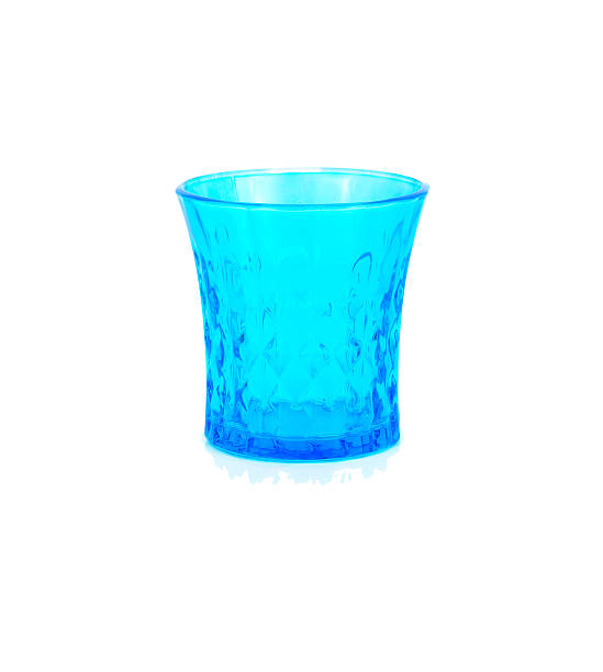 istock Beautiful blue glass on white background 616229702