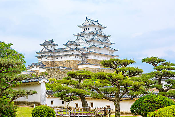 Main tower of the Himeji Castle in Japan stock photo
