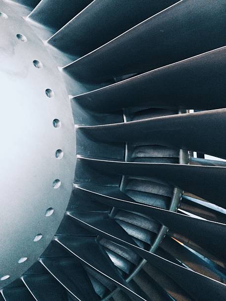 istock Close up of a aircraft turbine engine 616235926