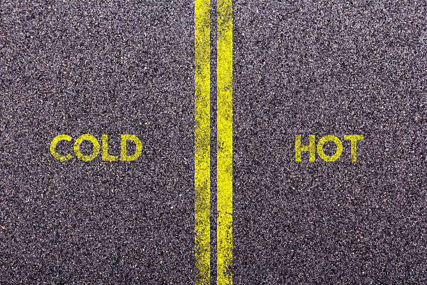 istock Tarmac with the words cold and hot 616236984