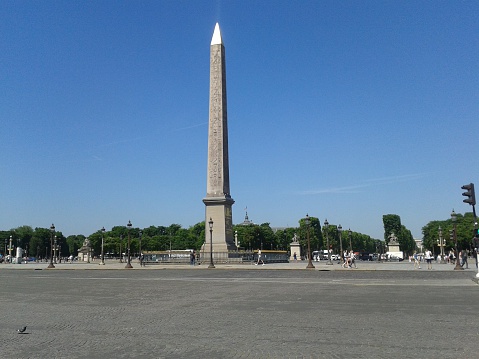 Obelisk of Luxor in la place de la Concorde, in Paris, France