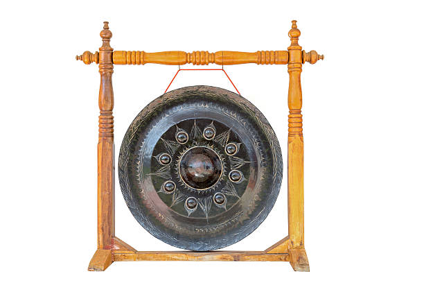 istock Gong hang on wooden column 616237188