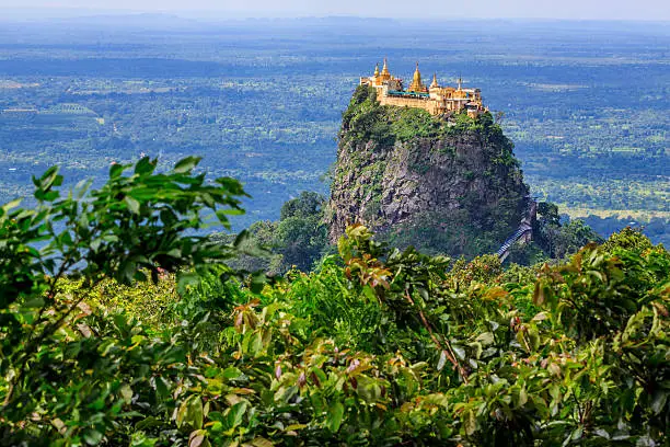 Mt Popa is a 4980 ft extinct volcano with a holy shrine on its top. Mt Popa is one of the most revered places for nat worship.