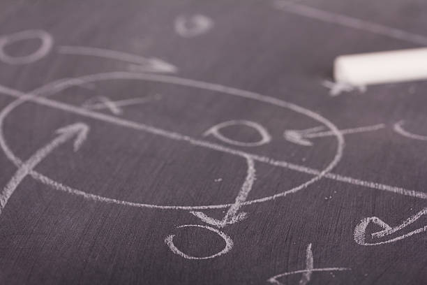 istock Close up of blackboard for coaching tactics 616237486