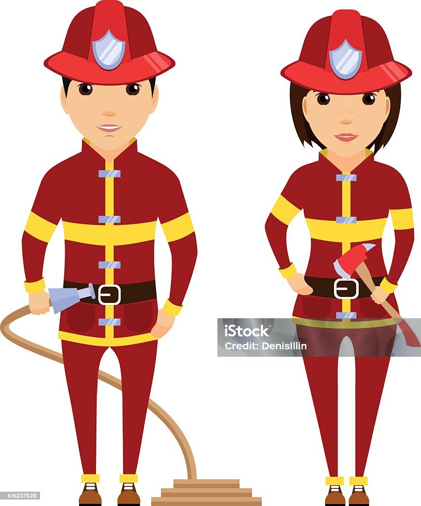 Ilustración de Bomberos Hombres Y Mujeres y más Vectores Libres de Derechos de Bombero - Bombero, Fémina, Accidentes y desastres - iStock Ilustración de Bomberos Hombres Y Mujeres y más Vectores Libres de Derechos de Bombero - Bombero, Fémina, Accidentes y desastres - iStock