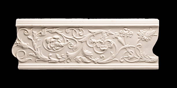istock gypsum products, pattern, ornament on a black background 616238504