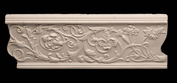 istock gypsum products, pattern, ornament on a black background 616240888