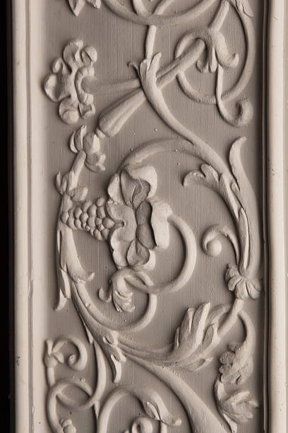 istock gypsum products, pattern, ornament on a black background 616240984