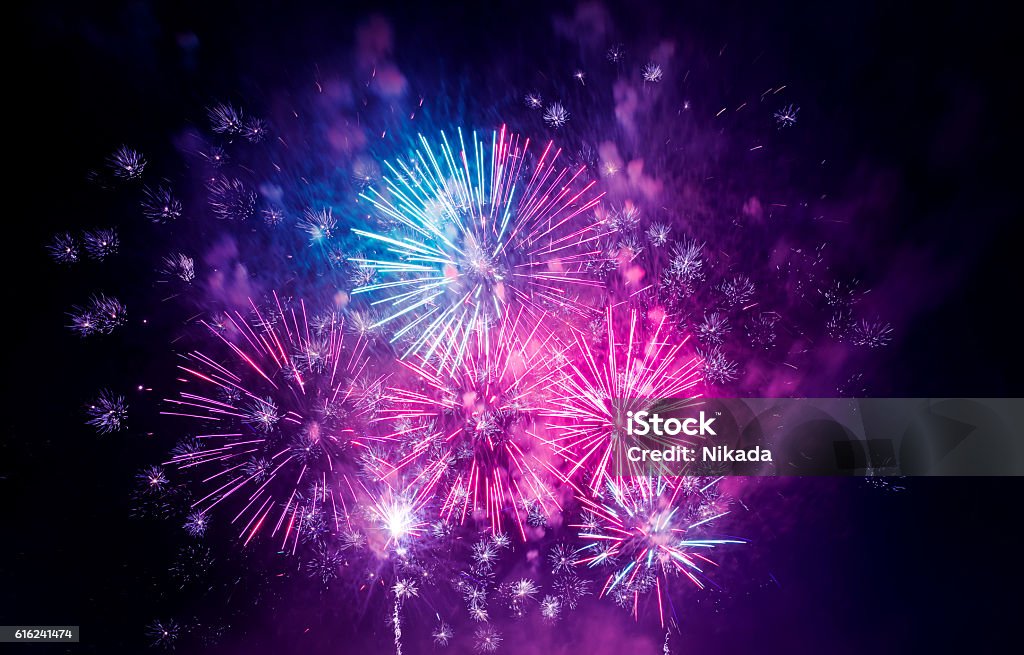 beautiful colorful firework at night Fireworks Firework - Explosive Material Stock Photo