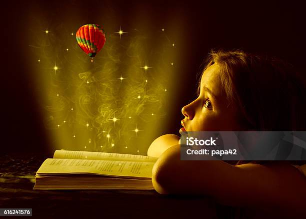 Magic Book Stock Photo - Download Image Now - Child, Book, Fairy Tale