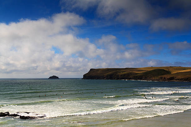 istock Beautiful view over the sea from Polzeath 616243008