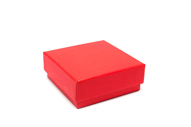 istock Red paper box isolated on white background 616243618