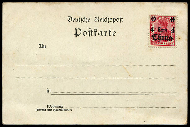 istock Antique postcard from Deutschland Post from China in early 1900s 616243792