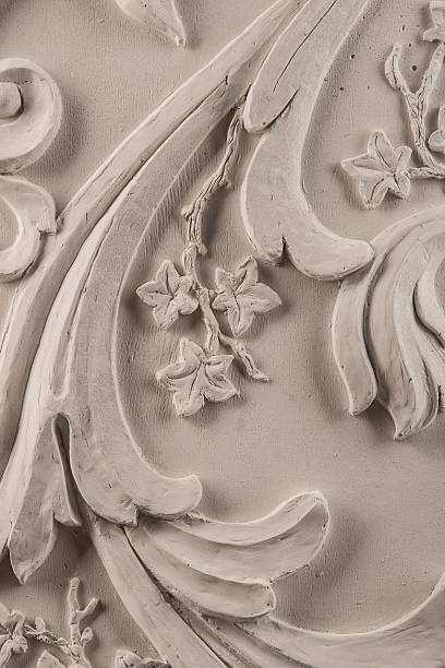 istock gypsum plaster ornaments on a black background 616244088