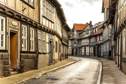lonely street at goslar, germany
