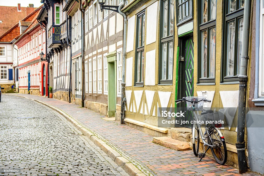 lonely street at goslar, germany Ancient Stock Photo