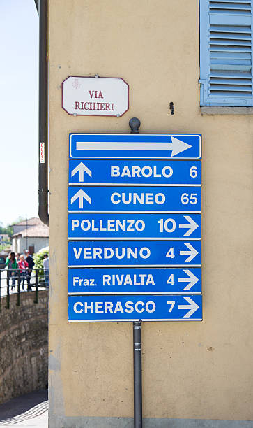 istock Road signs in Langhe Region, Italy 616245444