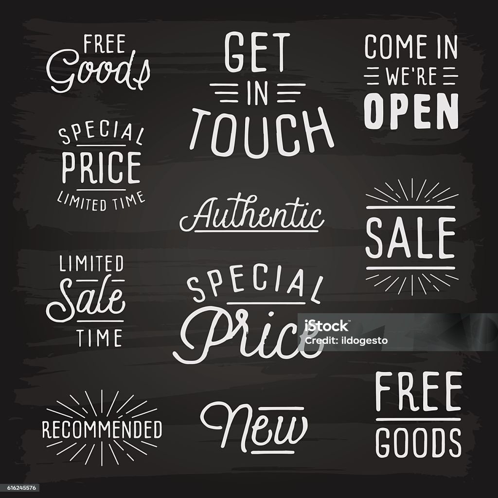 Collection Slogans Hand Drawn Lettering Slogans For Retail Stock Illustration - Download ...