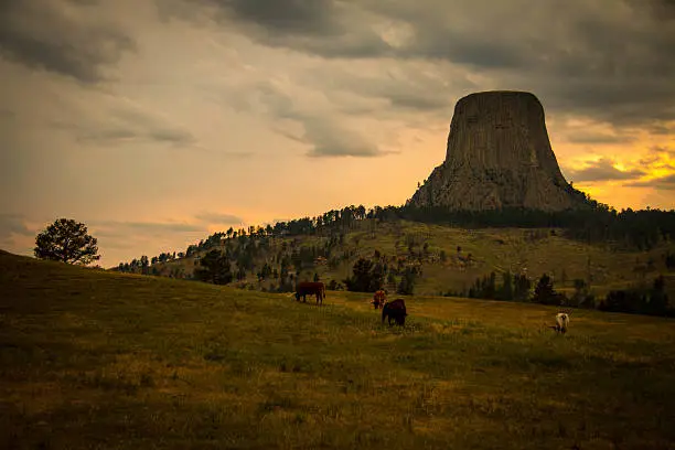 Sunset at Devil's Tower, Wyoming