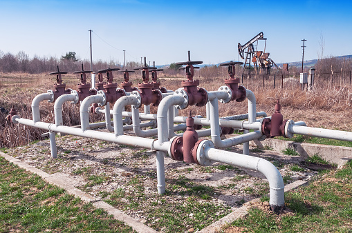 pump valve on oil (petroleum) field