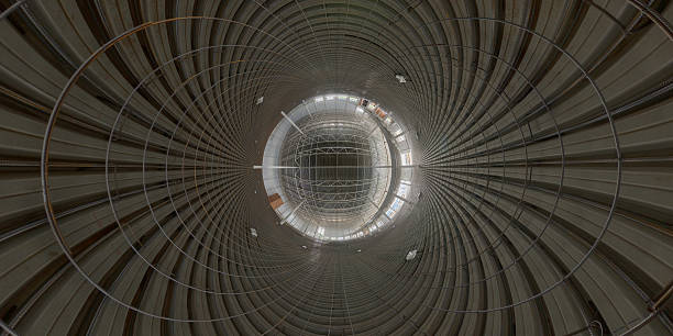 istock Abstract geometrical gackground of indoor construction site 616250224