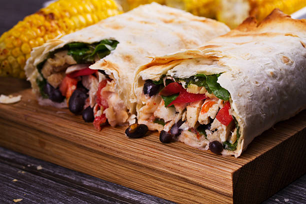 istock Chicken, Black Beans, Spinach and Tomato Burritos 616252008