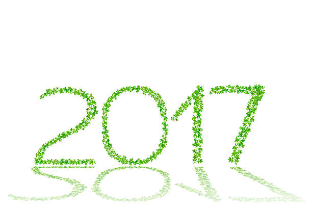 istock 2017 year made from beautiful green leaves isolate on white 616254686