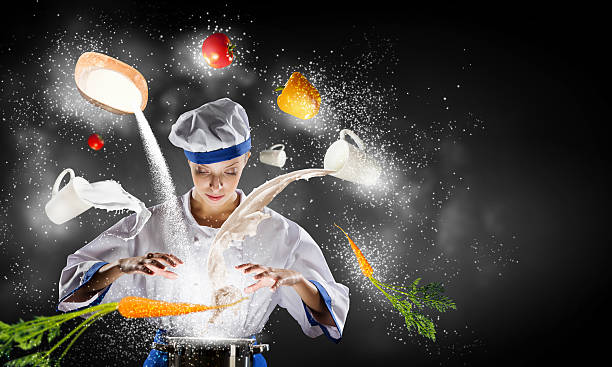 istock She is magician as cook . Mixed media 616256282