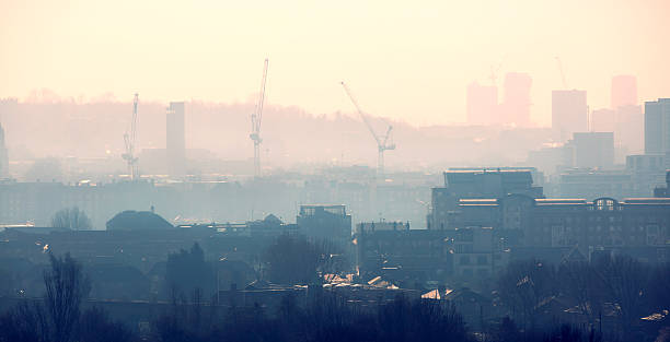 istock London at sunset,  view with cranes 616256784