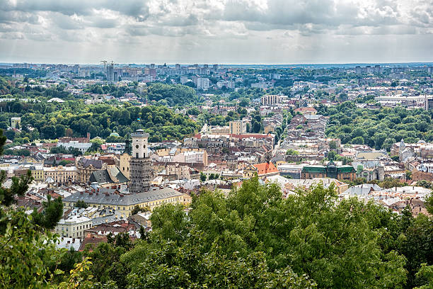 istock Lviv, Ukraine old city top view panorama 616261118