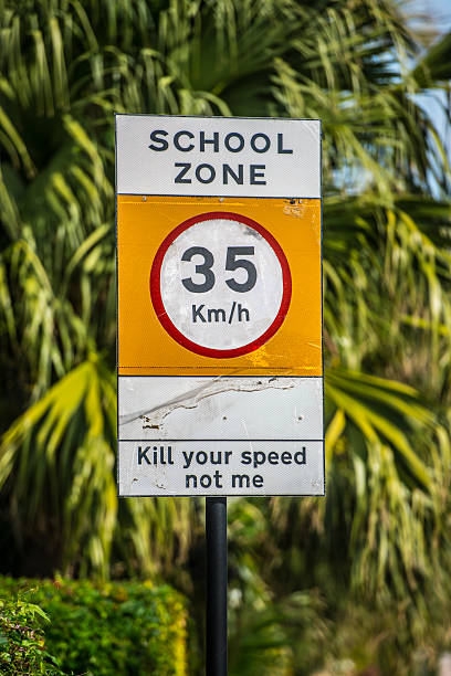 istock Speed limit road sign on Bermuda 616261370