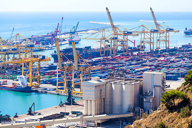 istock Panoramic view of the port in Barcelona, Spain. 616262964