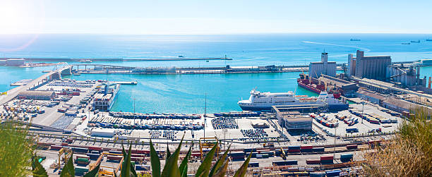 istock Panoramic view of the port in Barcelona, Spain. 616263072