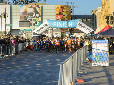 Atlantic City, New Jersey, USA - October 23,2016: The start of the 2016 AmeriHealth New Jersey Atlantic City Marathon.