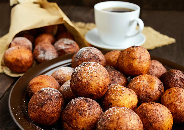 Vanilla cheese balls, deep fried and a cup of tea.