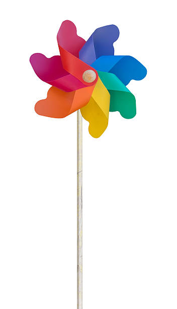 istock Children's toy plastic windmill, isolated on white. 616266270