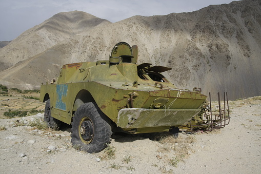 Soviet BRDM vehicle in Panjshir valley, Afghanistan